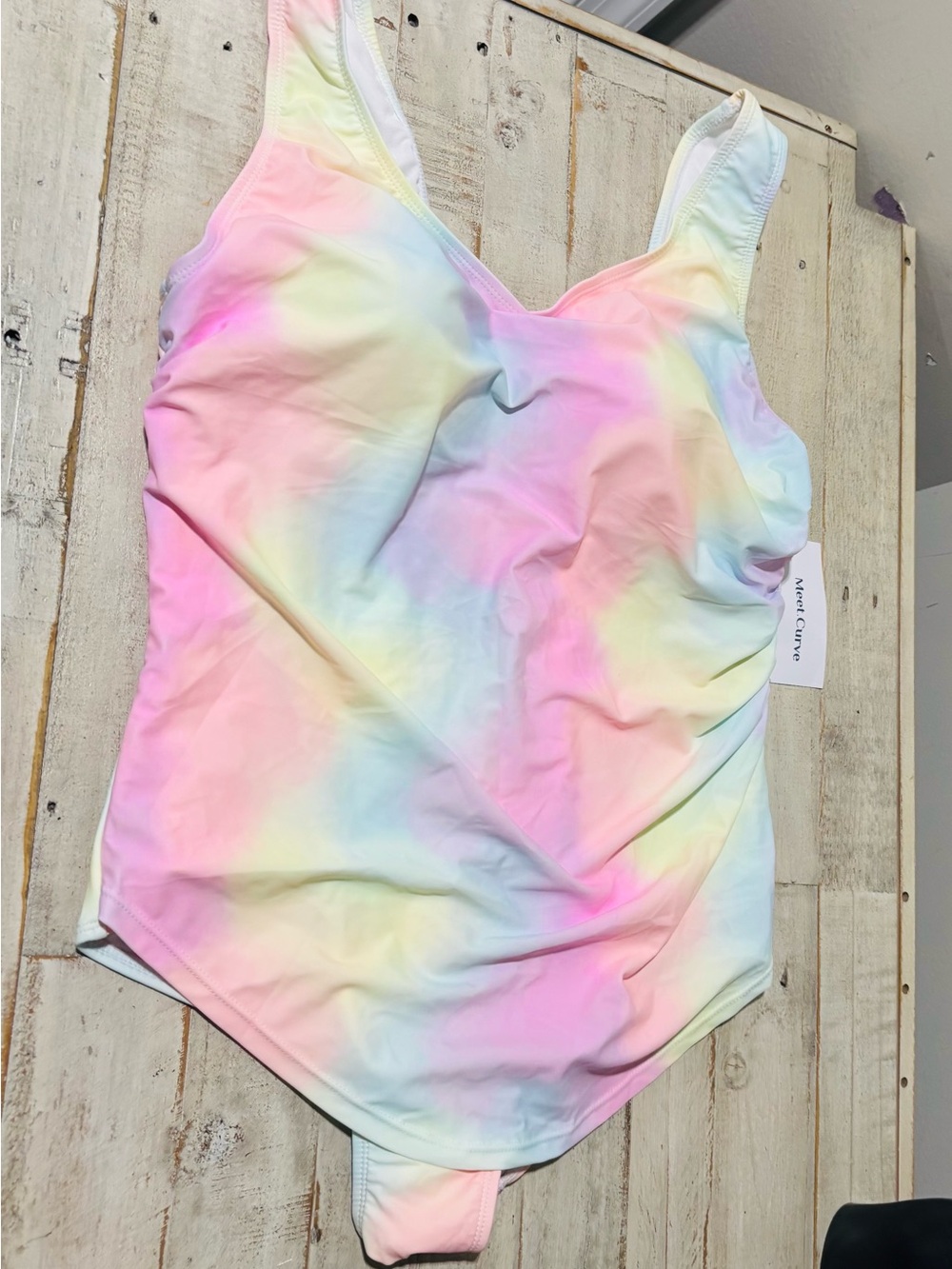 ❤️NWT Meet Curve Pastel Rainbow Bathing Suit-2XL - Picture 5 of 7